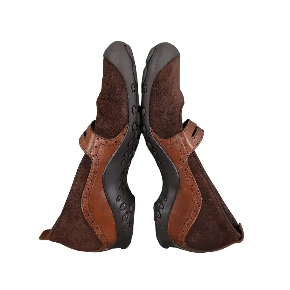 Merrell Shoes Women 7 Mary Jane Wedge Leather Plaza Bandeau Casual Comfort Brown